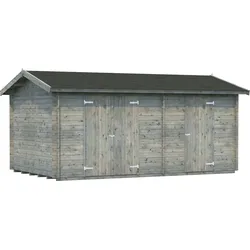 Gerätehaus PALMAKO "Jari", grau, Massivholz, Gerätehäuser, grau