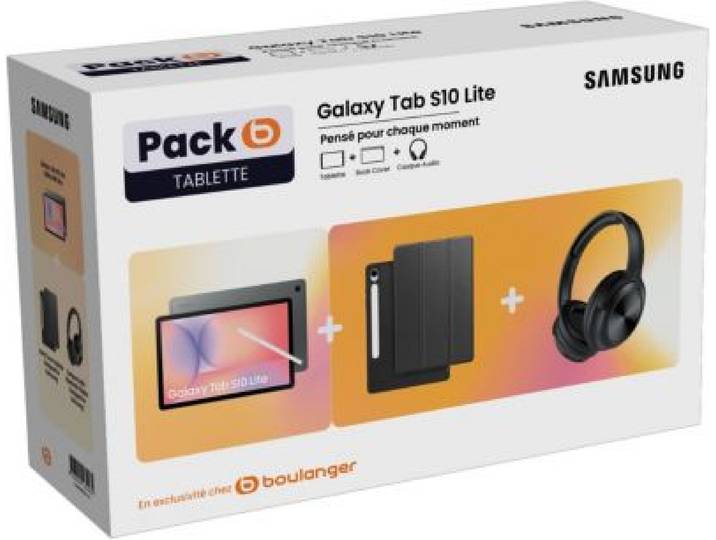 Samsung - Tablette Android Pack Galaxy Tab S10 Lite + Bookcover + Casque