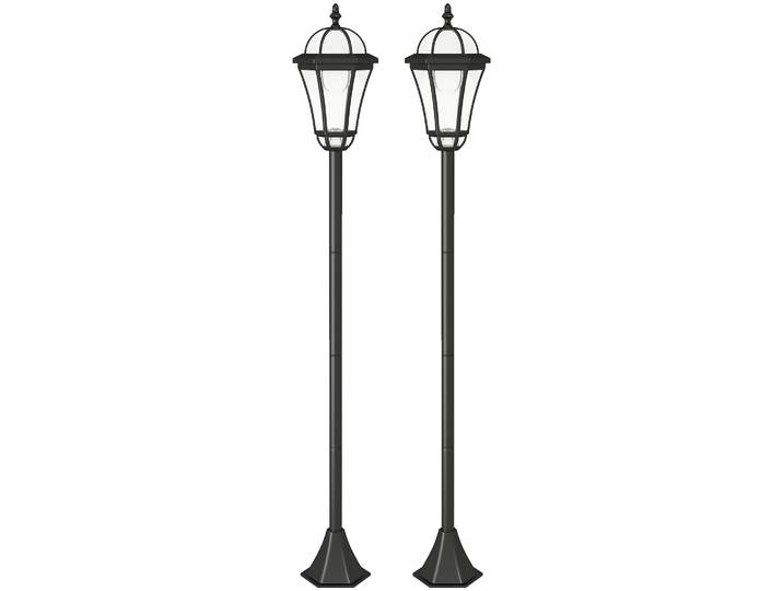 Outsunny Solar Gartenlaterne LED Laterne Wegleuchte 6 Stdn. ABS 129cm