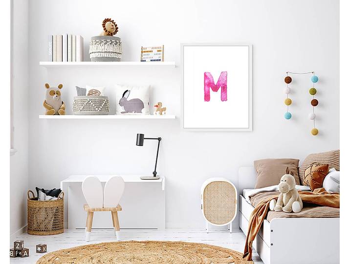 Tableau déco Letter M 43 x 53cm Multicolore
