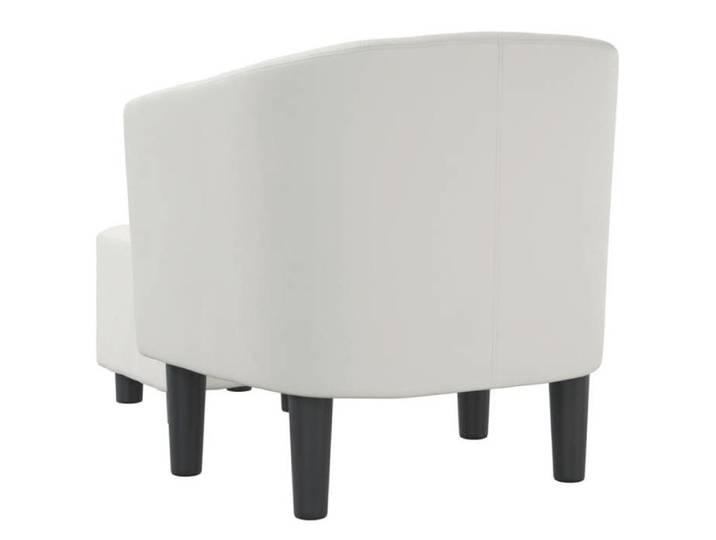Fauteuil cabriolet avec repose-pied blanc similicuir_2 ans garantie_87926