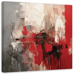 LEINWANDBILD Abstraktion Modern Rot 40x40cm