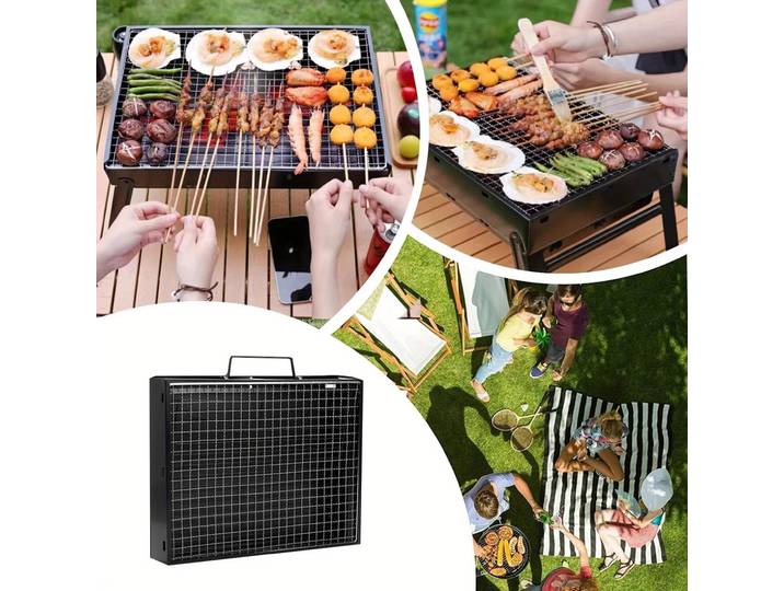 Barbecue portable en acier inoxydable, léger et compact, kit d'outils de cuisson en plein air, camping, pique-nique, voyage, barbecue