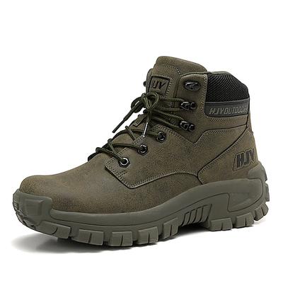 braune Herren-Wanderstiefel mit robuster Sohle – Outdoor-Trekkingschuhe für Camping, Wandern und Arbeitskleidung