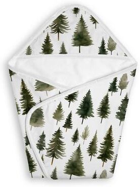 Sweet Jojo Designs Sage Green Woodland Boy, Girl, Unisex/Gender Neutral Hooded Baby Towels - Toddler Bath Towel -Forest Pinetree