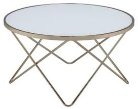 Coffee Table by Acme in Champagne Frosted Glass