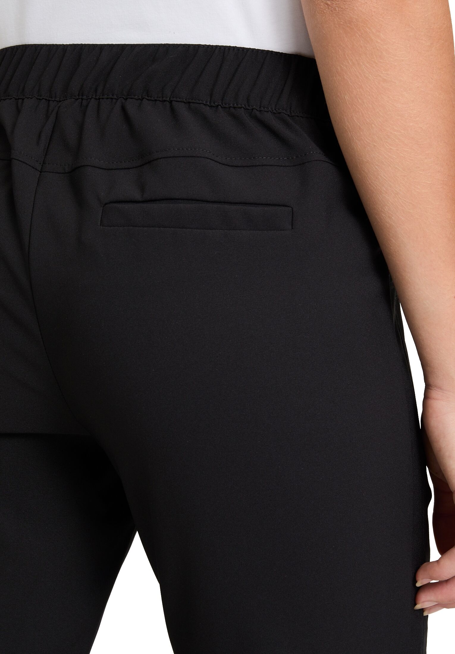 Stretch-Hose BETTY BARCLAY "Stretch-Hose mit elastischem Bund", Damen, Gr. 34, EURO, schwarz, Obermaterial: 86% Polyester PES. 14% Elasthan EL., Hosen Stretch-Hose