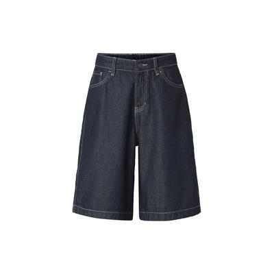 Jeansshorts KARL KANI "Karl Kani Retro Jorts", Damen, Gr. 24, Normalgrößen, blau (rinsed denim), 100% Baumwolle, normal, Jeans Jeansshorts