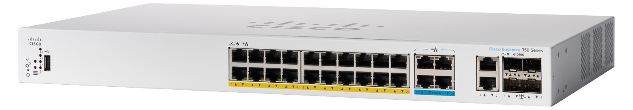 Cisco Catalyst 1300-24MGP-4X - Switch - Layer 3 - verwaltet - 16 x 10/100/1000 (mit PoE+)