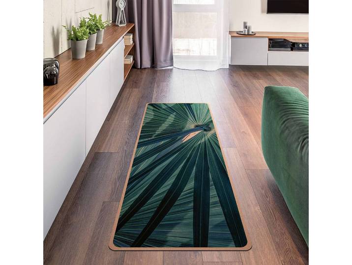 Tapis de yoga Plantes tropicales I 183 x 61cm Turquoise