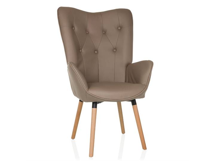 Fauteuil À Oreilles / Fauteuil Vintage Havenio I Tissu Beige Hjh Living