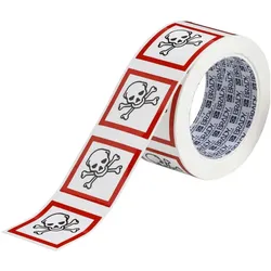 Brady, Sicherheitskennzeichnung, PIC 1809-50*50-B7541-RLL-C, GHS-Symbole - Giftig, Polyester laminiert, Rot & Schwarz auf Wei