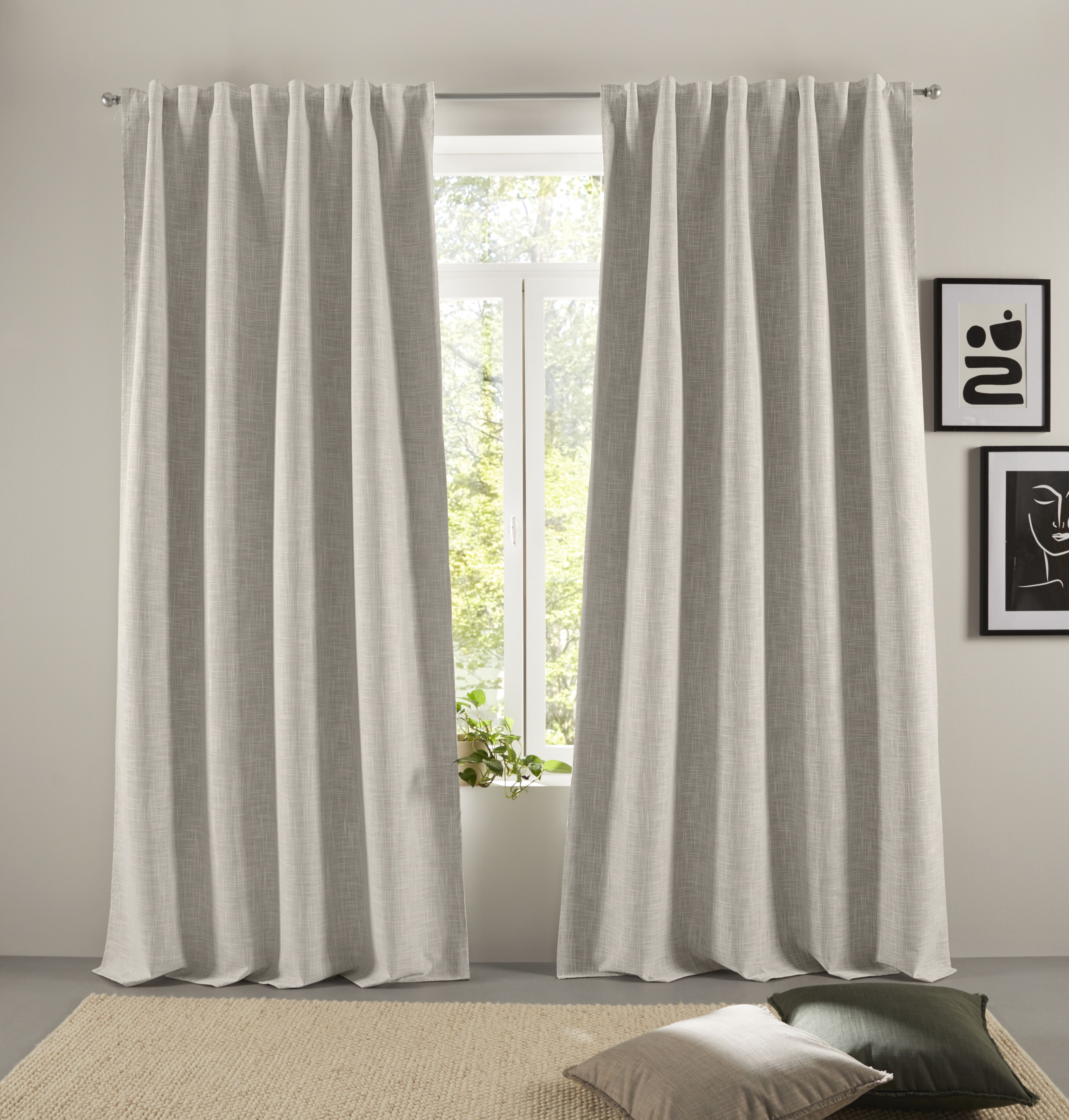 Verdunkelungsvorhang "Marusha, 100% verdunkelnd, robuste Haptik, Thermo" Gr. 1, beige (taupe), B:135cm H:145cm, Polyester, Polyester, LEGER HOME BY LENA GERCKE, Gardinen, Verdunkelungsvorhang, Verdunkelnder Vorhang, blickdicht, Leinenoptik, robuste Haptik