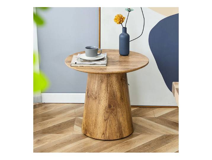 i@home Couchtisch Runder Kaffeetisch in Naturholzoptik, Tischplatte mit 50 cm Durchmesser, geeignet für verschiedene Räume.