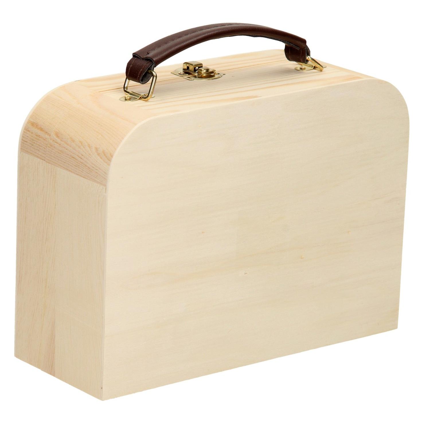 Playwood Holzkoffer mit Ledergriff Kiefer (19670436)