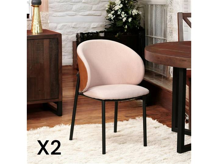 Chaise design arrondi (lot de 2) HAWAI - Rose