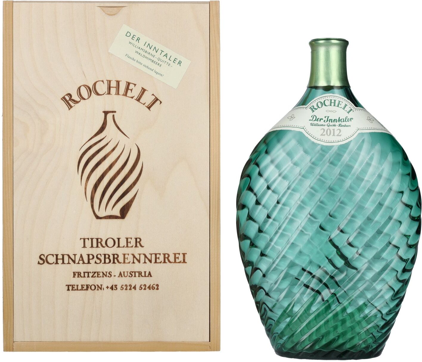 Rochelt Der Inntaler Williamsbirne-Quitte-Waldhimbeere 2012 50% Vol. 0,7l in Holzkiste