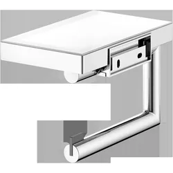 Keuco, Toilettenpapierhalter, WC-Papierhalter COLLECTION REVA mit Glas-Ablage offene Form vc