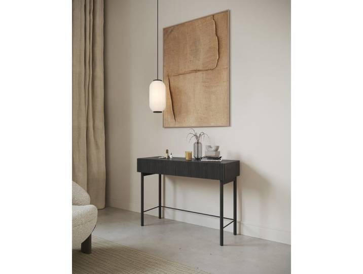 Coiffeuse - NOLIE - 110 cm - debout - avec tiroir - couleur du bois de frêne Portland