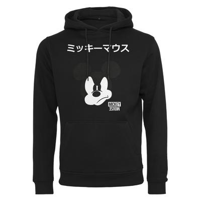 Rundhalspullover MERCHCODE "Merchcode Herren Mickey Japanese Hoody", Herren, Gr. S, schwarz, 65% Baumwolle, 35% Polyester, mehrfarbig, normal, ohne Ausschnitt, Pullover Rundhalspullover