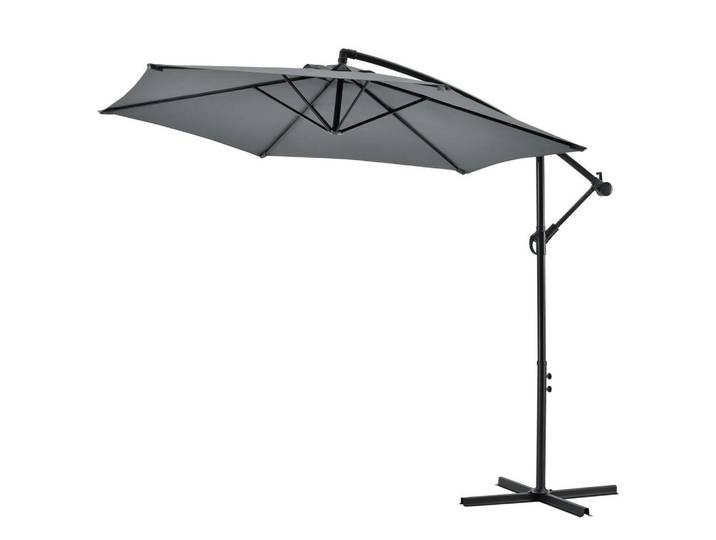 casa.pro Ampelschirm Budva, Grau, Metall, 290x270 cm, Sonnen- & Sichtschutz, Sonnenschirme, Ampelschirm