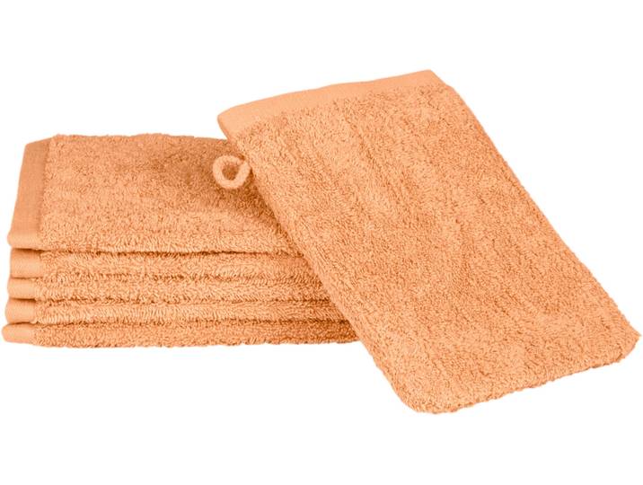 Waschhandschuh ROSS Premium , braun (caramel), B:16cm L:22cm, Frottier, Handtücher, Waschhandschuh, 100% Baumwolle
