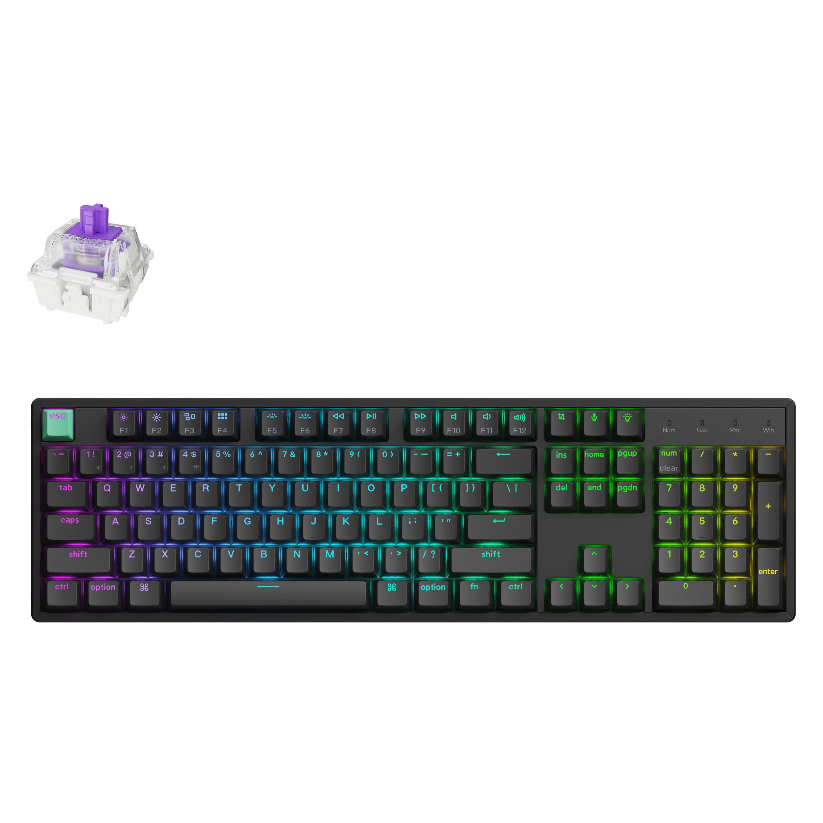 Keychron KEYBOARD WRL K10 HE/BLACK K10H-J1 (US, Kabelgebunden, Kabellos) (K10H-J1)