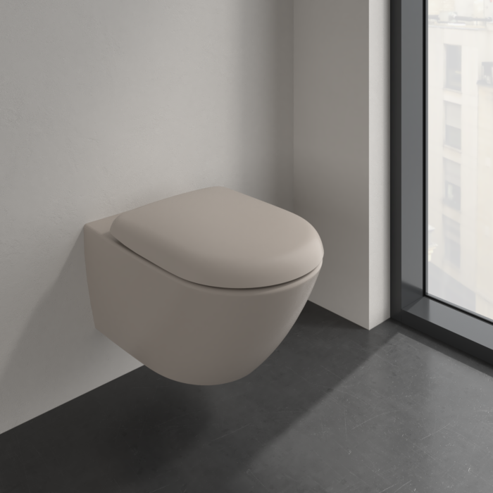 Villeroy und Boch Villeroy & Boch Antao Wand Tiefspül WC 4674T0AM Abgang waagerecht, mit TwistFlush, Almond c-plus