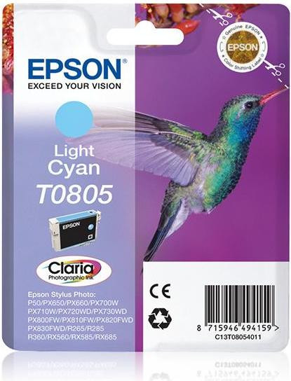 Epson Hummingbird Licht Cyaan Inkt T0805 Claria Fotokwaliteit 7,4 ml