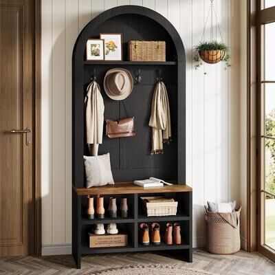 Bluebell 70.87-Inch Arched Hall Tree with Bench and Shoe Storage