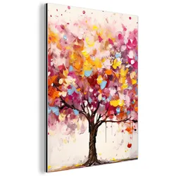 METALLBILD Aquarell - Baum - Kunst - Abstrakt 30x40 cm