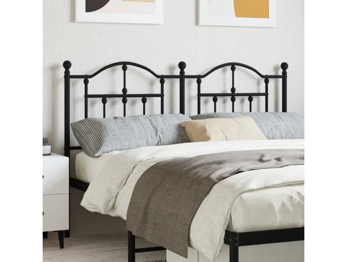 Tête de lit de remplacement métal noir 135 cm tête de lit pour lit double tête de lit noire tête de lit en métal 353471