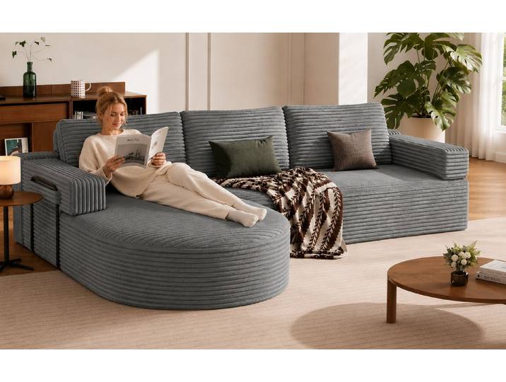 Patbrela Ecksofa Recamiere links/rechts tauschbar, Recamiere links/rechts tauschba
