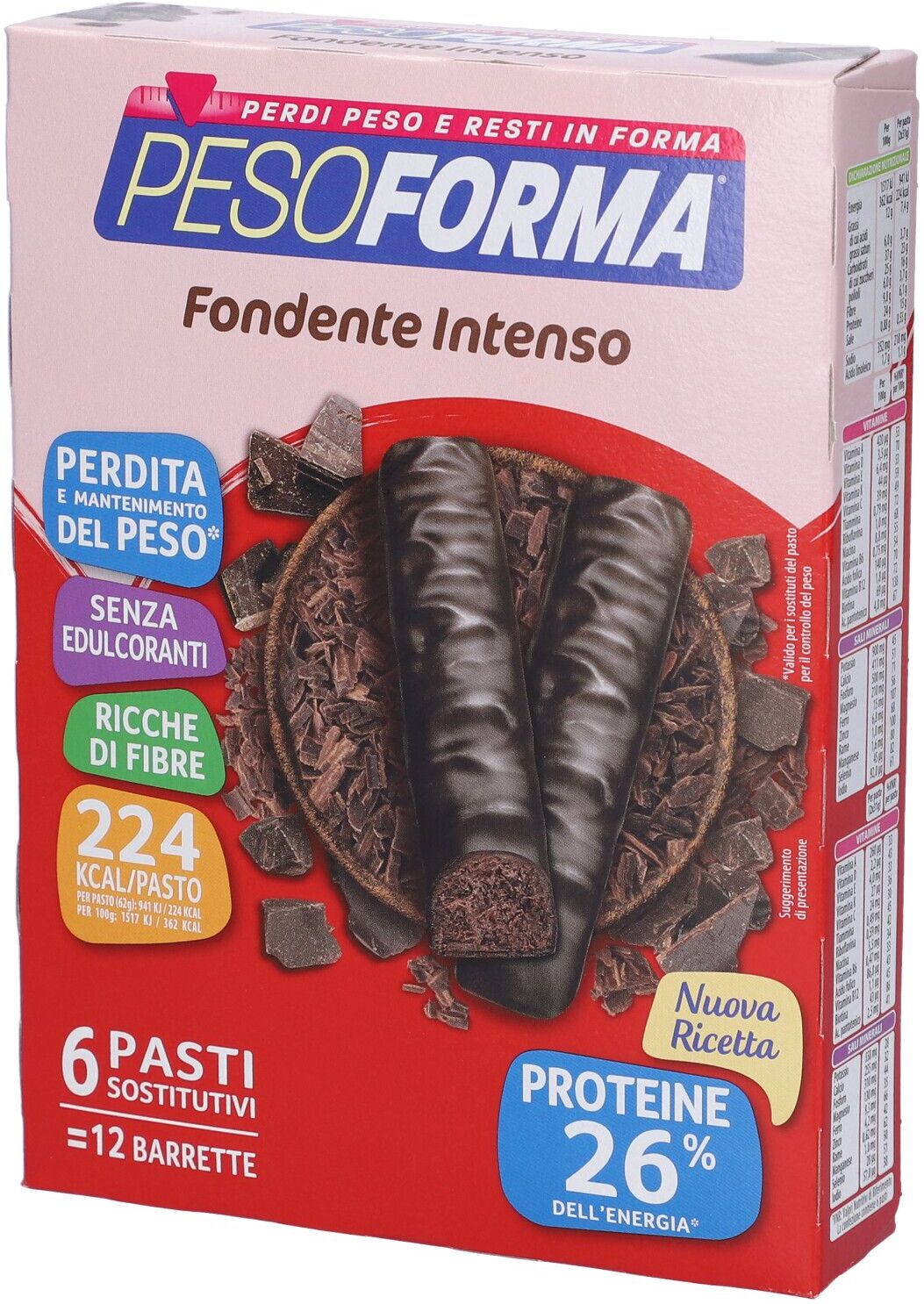 NUTRITION & SANTE' ITALIA SpA Pesoforma, Barretta Double Dark, 12 Pezzi
