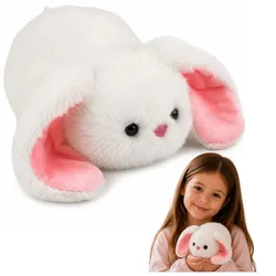 Plüschhase mit langen Ohren, Kuscheltier, weiß, 16 cm