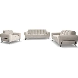 SITZGARNITUR Volare Sofas+Sessel, ohne Schlaffunktion, Creme