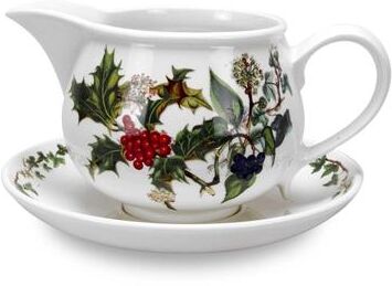 Portmeirion Christmas The Holly and Ivy Gravy Boat and Stand - 55.63 Fluid Ounces (1 L)