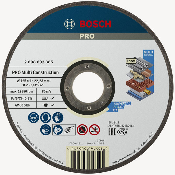 Bosch PRO Multi Material Trennscheibe, 125 x 1 x 22,23 mm 2608602385