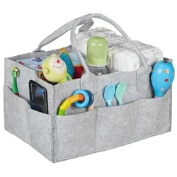 relaxdays Baby Windel Caddy Filz blau