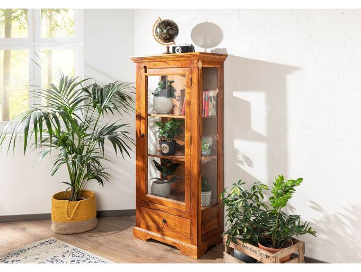 Vitrine 72x40 Acacia laqué Miel OXFORD #0527