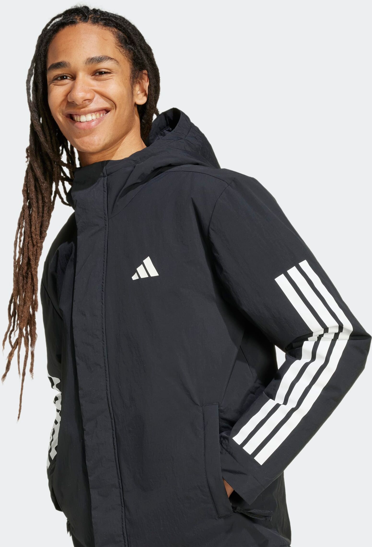 Outdoorjacke ADIDAS SPORTSWEAR "CLIMAWARM 3-STREIFEN ISOLIERENDE", Herren, Gr. XL, schwarz-weiss (schwarz), Obermaterial: 100% Polyamid, Jacken Outdoorjacke schwarz XL