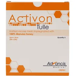 Activon Tulle Honig Wundauflage 5 x 5cm 5 St