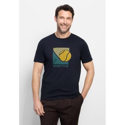 T-Shirt OLYMP "OLYMP Casual Wirk, T-Shirt", Herren, Gr. XL, schwarz (marine), 100% Baumwolle, Shirts T-Shirt