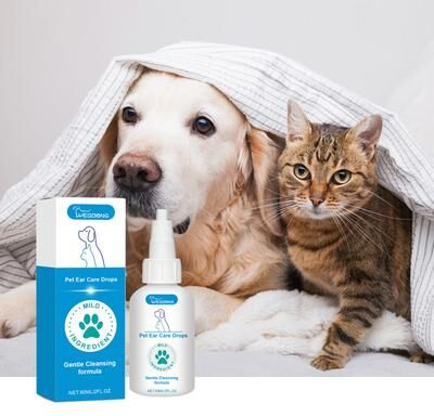 Happy Pet Pantry Pet Ear Cleaner Drops For Dogs & Cats Odor Control Dandruff Relief Pet Ear Cleaner Drops For Dogs & Cats Odor Control Dandruff Relief