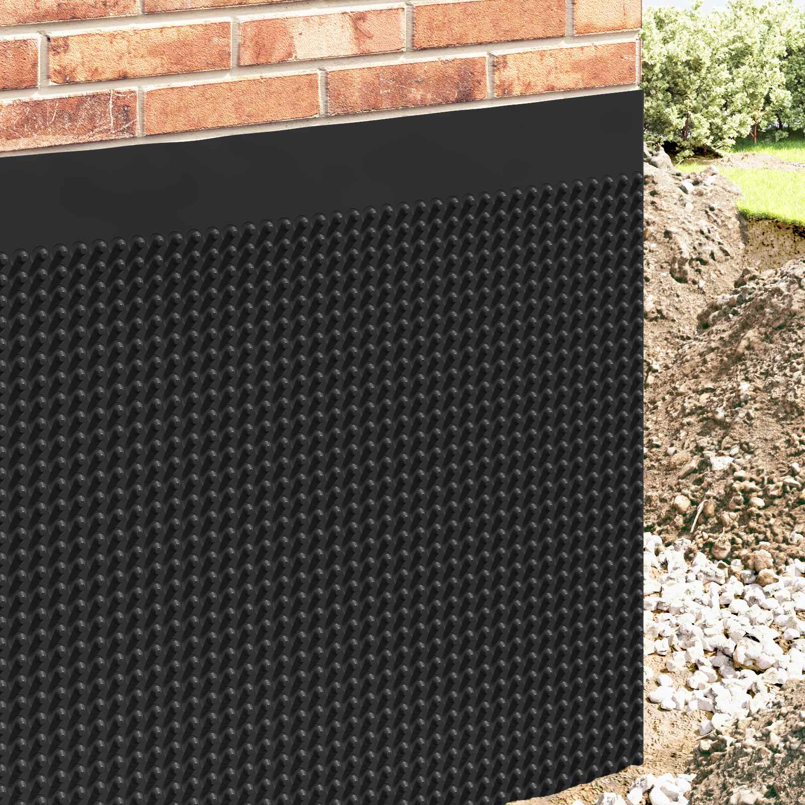 vidaXL Feuille de drainage nervurée Noir 1 x 20 m HDPE