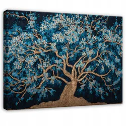 LEINWANDBILD Baum Abstrakt Blau 60x40 cm
