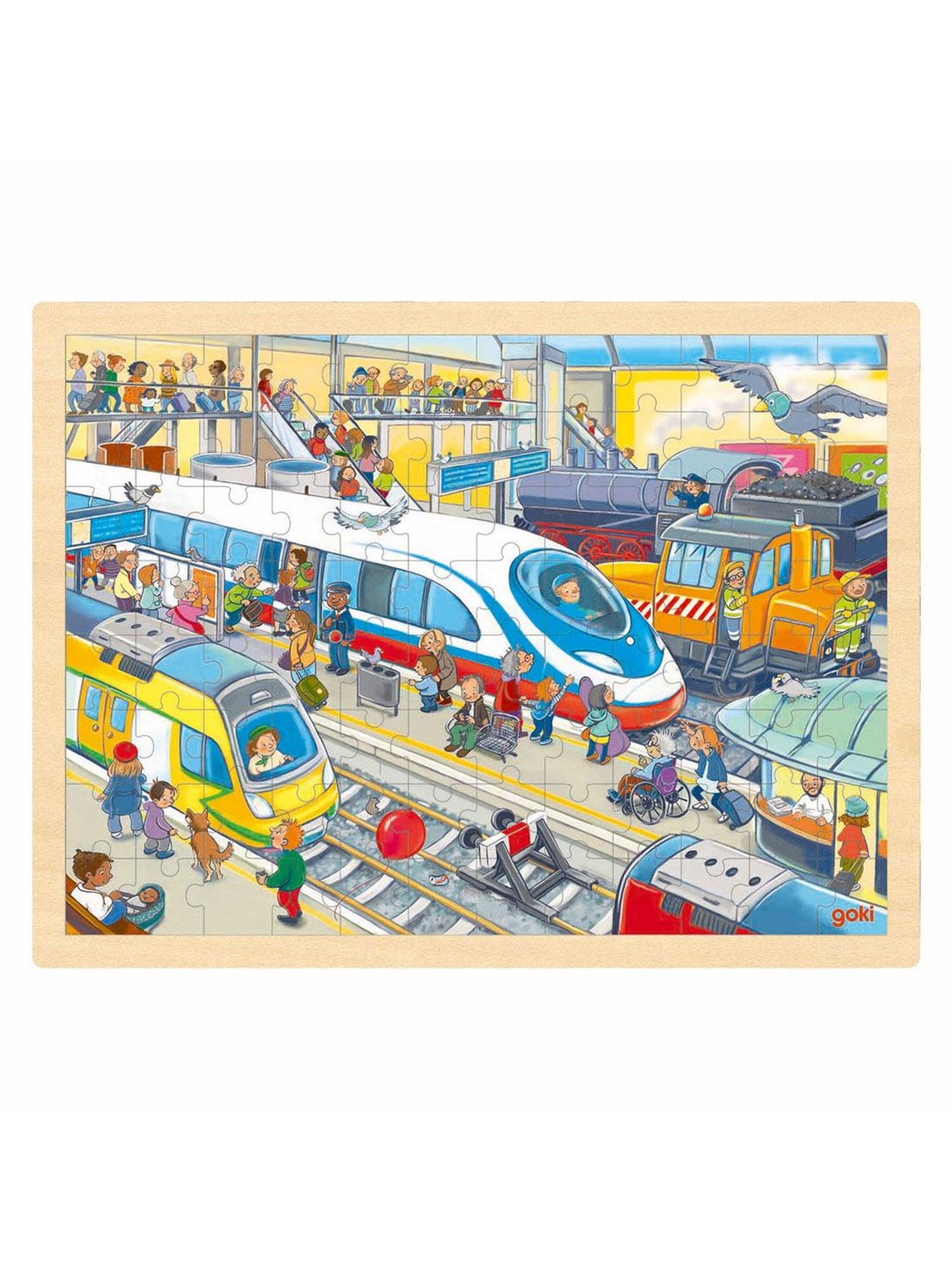 Goki Wooden Puzzle Train Station 96 pcs. Holz