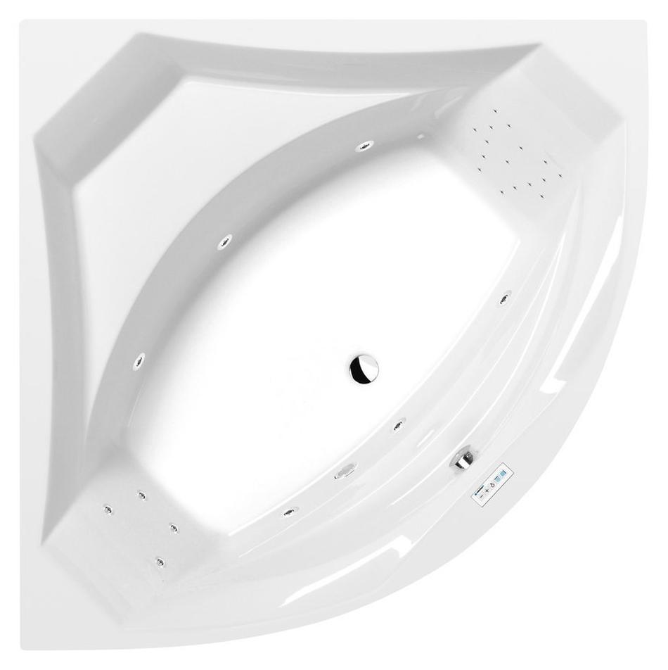 Polysan ROSANA Whirlpool-Badewanne, 140x140x49cm, Highline Hydro, Chrom