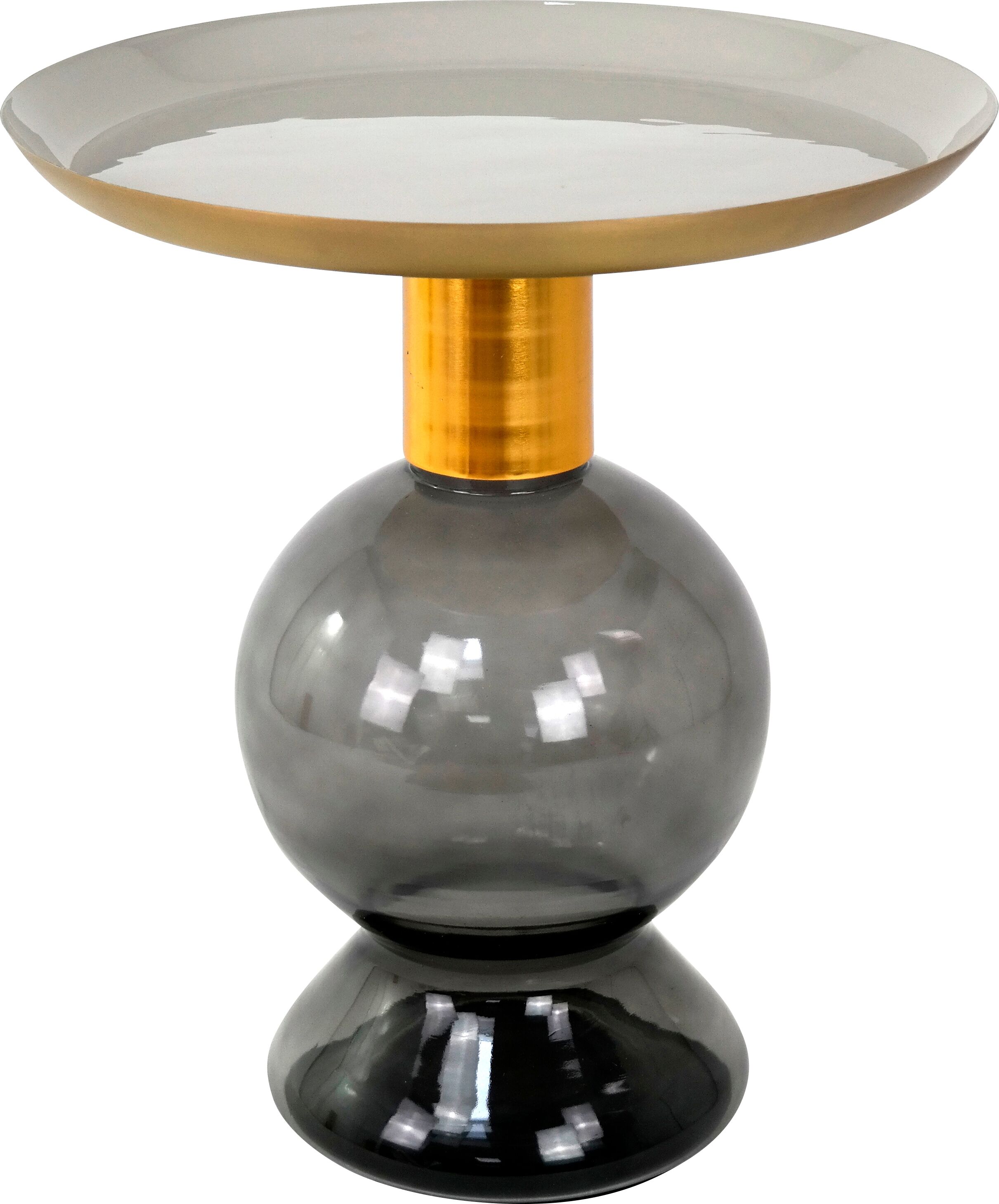Beistelltisch PAROLI, grau (anthrazit, gold, weiß), B:50cm H:57cm T:50cm, Tische, Beistelltisch anthrazit, gold, weiß B/H/T: 50cm x 57cm x 50cm