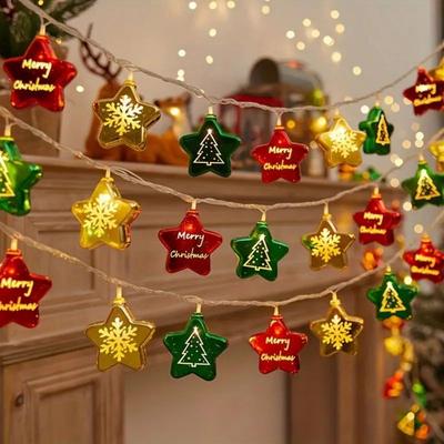 Multicon Wholesale Hub Christmas Holiday Cartoon Snowman Light String, Scene Atmosphere Decoration Light, LED Christmas Light String stars 3m20led